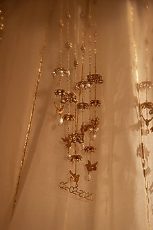 Antique Gold Plated Flying Bird & Pearl Kaleeras (Set Of 2 )