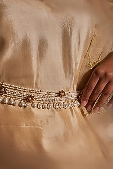 Antique Gold Finish Pearl & Beaded Waist Chain
