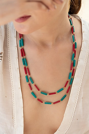 Gold Plated Natural Stone Necklace
