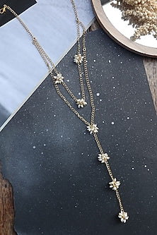 Gold Plated Pearl Long Necklace