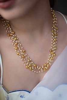Gold Plated Pearl Necklace