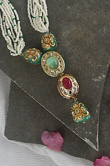 Gold Plated Kundan & Pearl Necklace