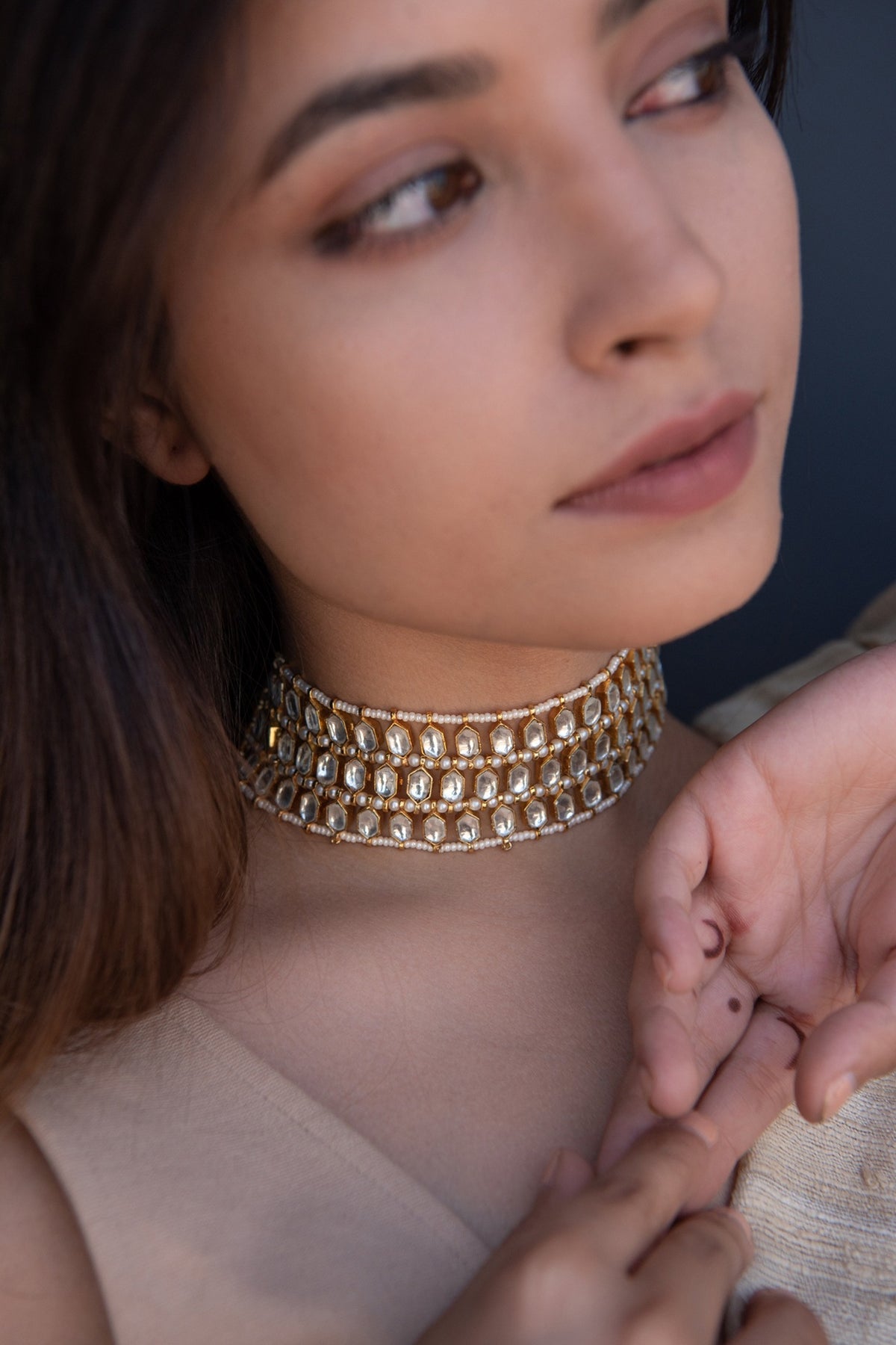 Gold Plated Kundan Choker Necklace