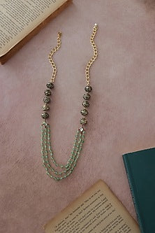 Gold Plated Kundan Polki & Mint Onyx Necklace