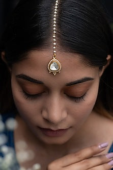 Gold Plated Victorian Polki Maang Tikka