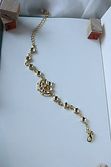 Gold Plated Kundan Polki Bracelet