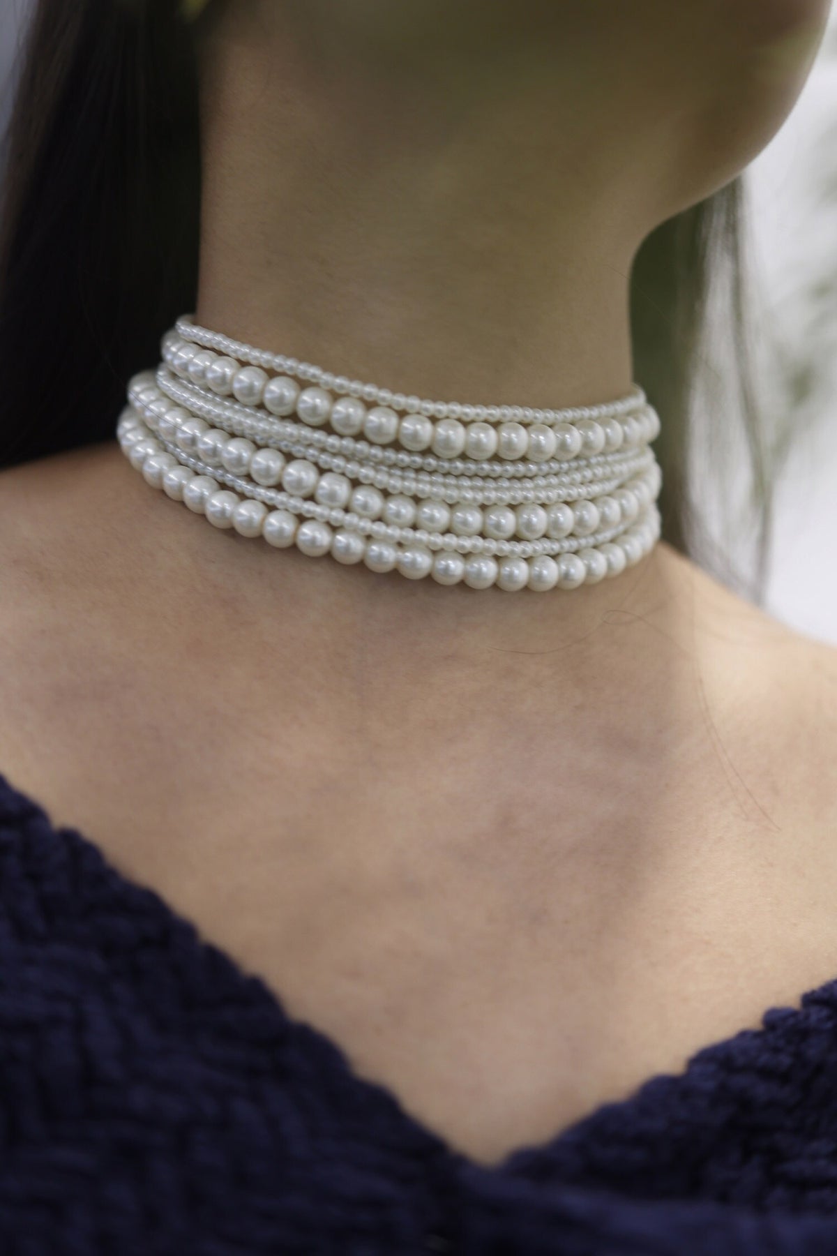 Delicate Pearl Choker Necklace