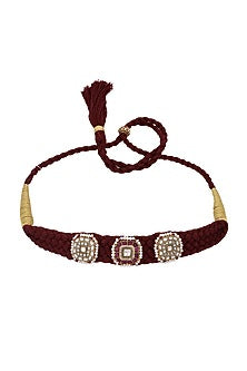 Gold Finish White Stones Choker Necklace In Sterling Silver
