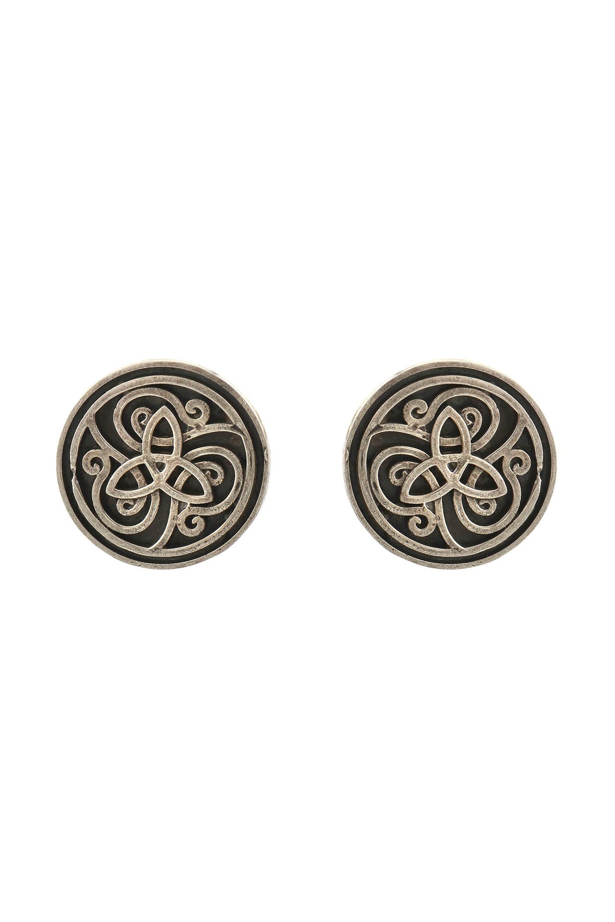 White Finish Handcrafted Floral Stud Earrings In Sterling Silver