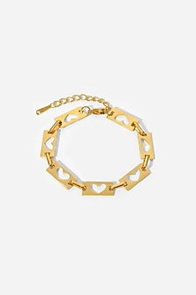 Gold Plated Chunky Heart Bracelet