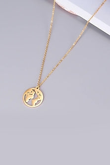 Gold Plated World Globe Necklace