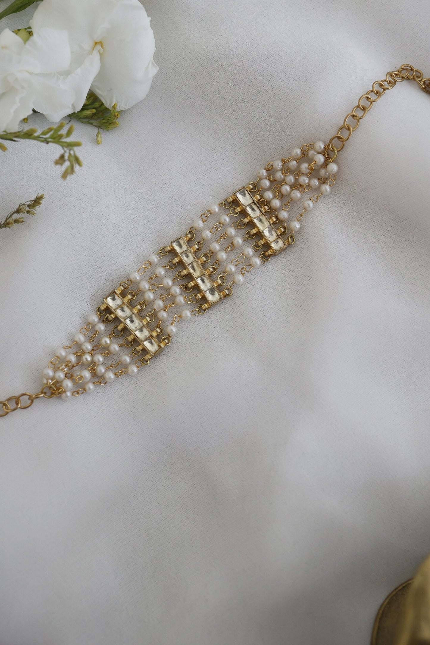 Kundan Pearl Bracelet