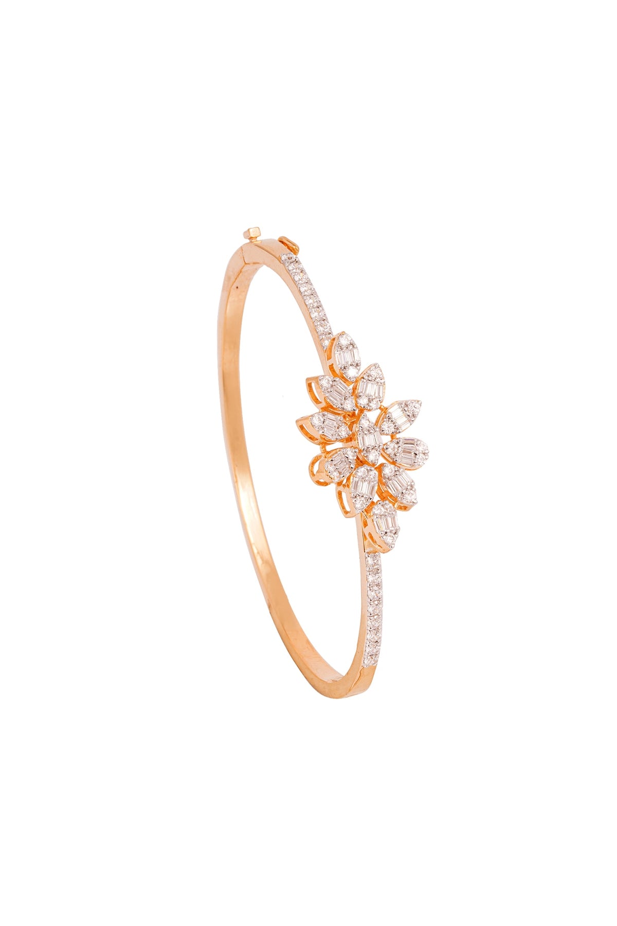 Gold Finish Cubic Zirconia Bracelet In Sterling Silver