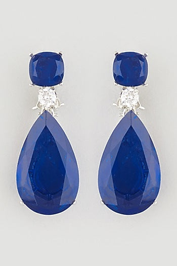 White Finish Zirconia Earrings