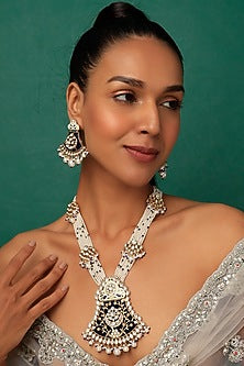 Gold Finish Meenakari Long Necklace Set
