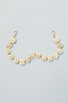 Gold Finish Kundan Polki Hairband