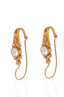 Gold Plated Rhodolite Stone Stud Earrings