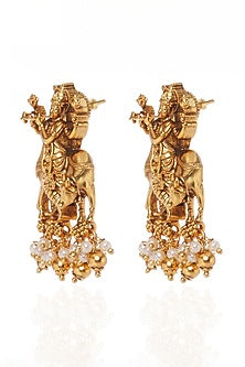 Gold Plated Pearl Stud Earrings