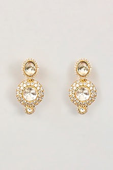 Gold Finish Kundan Polki Long Necklace Set