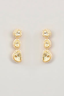 Gold Finish Moissanite Polki Necklace Set