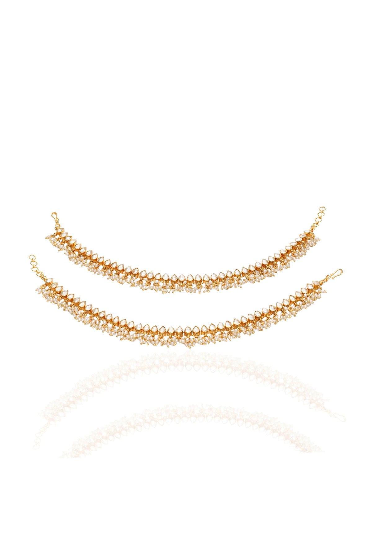 Gold Plated Brass Anklets (Set Of 2)
