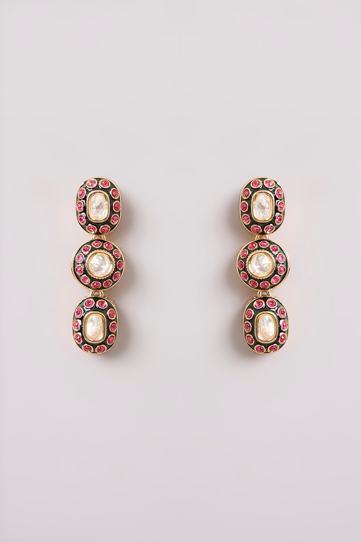Gold Finish Kundan Polki Choker Necklace Set