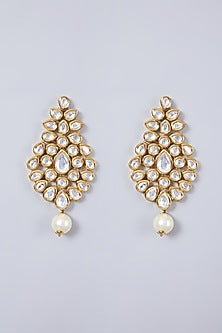Gold Finish Kundan Polki Necklace Set