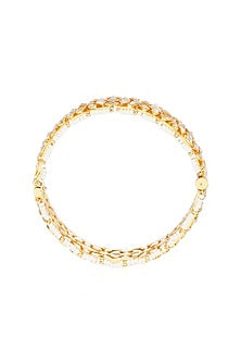Gold Finish Kundan Polki Bangles (Set of 2)