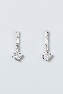 White Finish Zircon Long Necklace Set