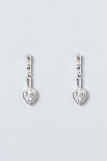 White Finish Zircon Long Necklace Set