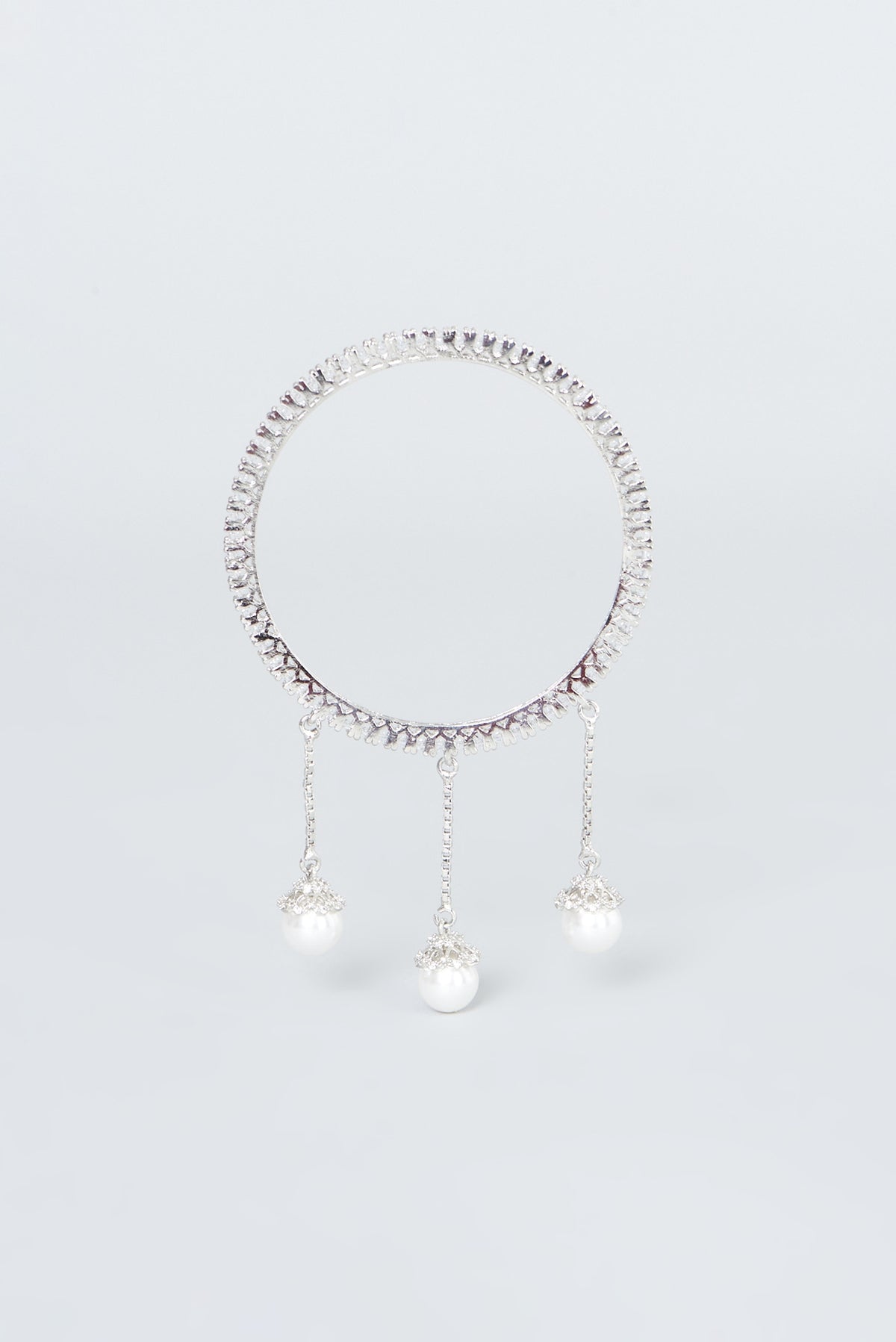 White Finish Zircon Bangles (Set of 4)