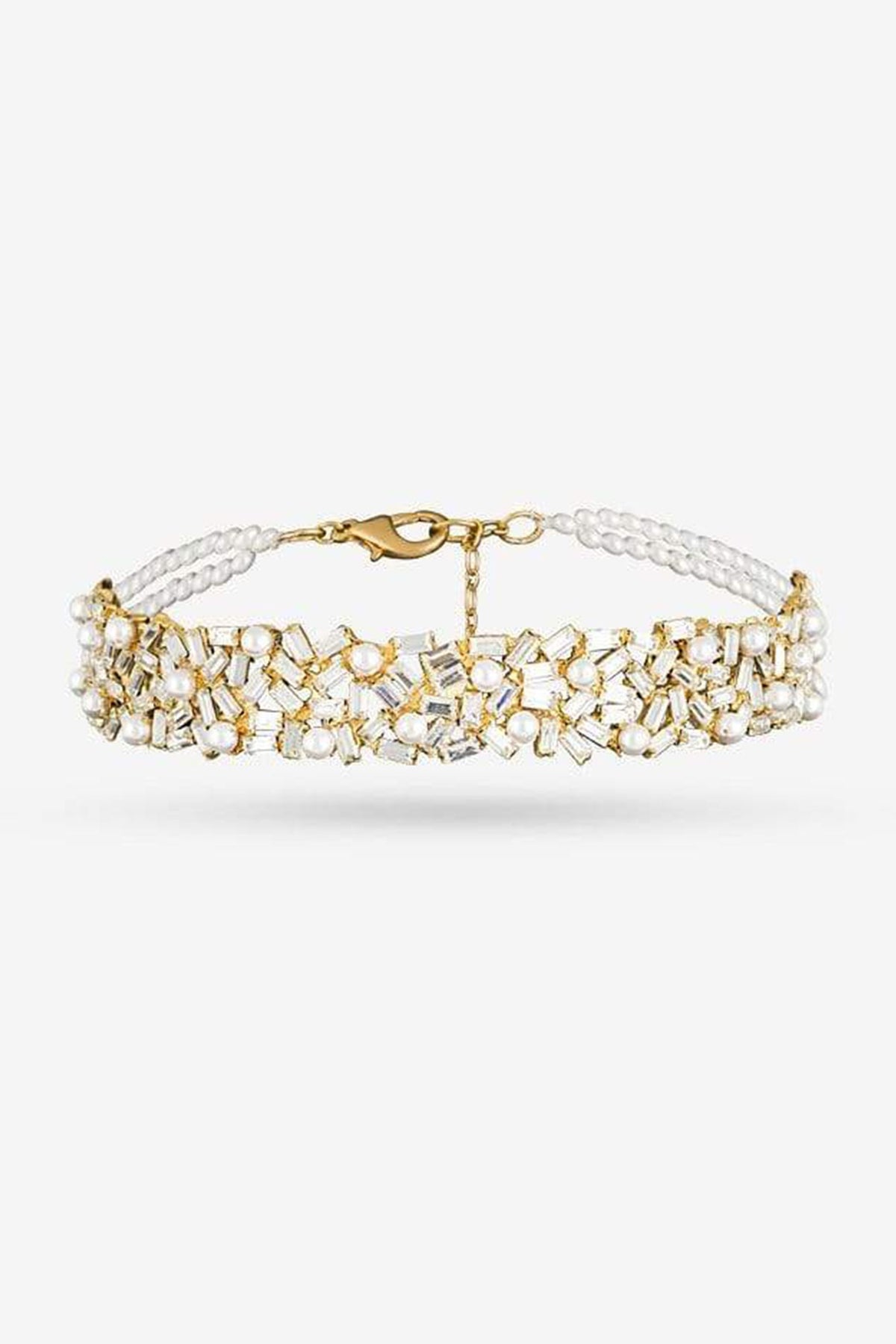 Gold Plated Pearl Choker Necklace