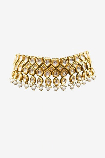 Gold Plated Kundan Polki Choker Necklace