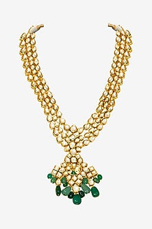 Gold Plated Kundan Polki Long Necklace
