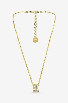 Gold Plated Diamond Initial Pendant Necklace