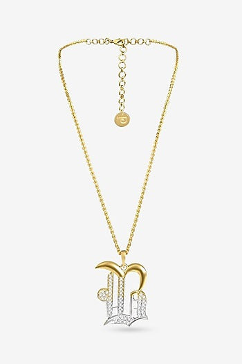 Gold Plated Diamond Initial Pendant Necklace
