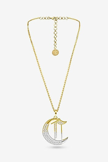 Gold Plated Diamond Initial Pendant Necklace