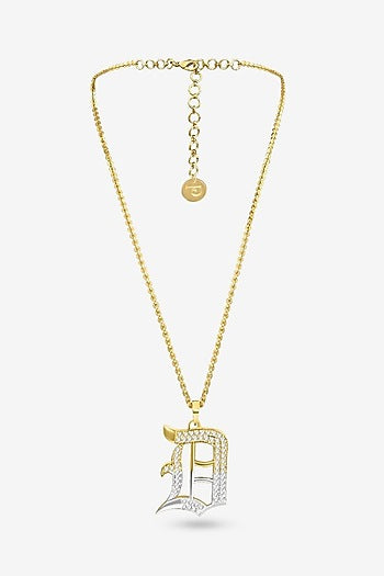 Gold Plated Diamond Initial Pendant Necklace