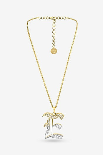 Gold Plated Diamond Initial Pendant Necklace