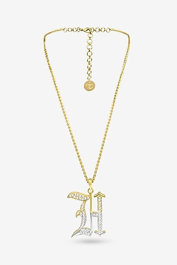 Gold Plated Diamond Initial Pendant Necklace