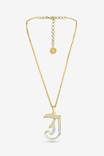 Gold Plated Diamond Initial Pendant Necklace