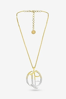 Gold Plated Diamond Initial Pendant Necklace