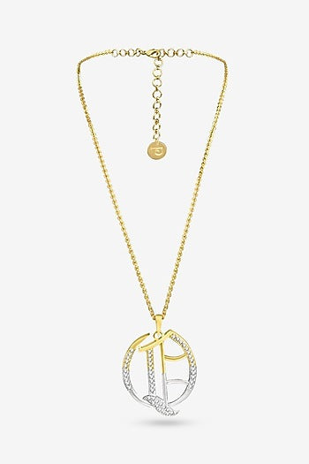 Gold Plated Diamond Initial Pendant Necklace