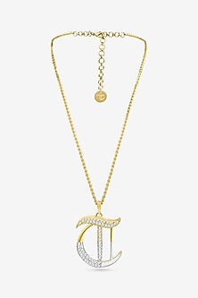 Gold Plated Diamond Initial Pendant Necklace