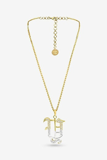 Gold Plated Diamond Initial Pendant Necklace
