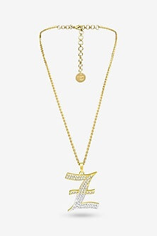 Gold Plated Diamond Initial Pendant Necklace
