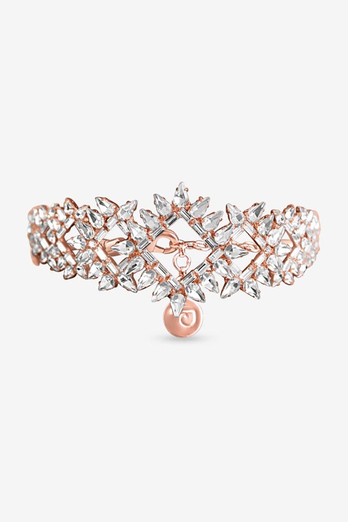 Rose Gold Plated Zircon Choker Necklace