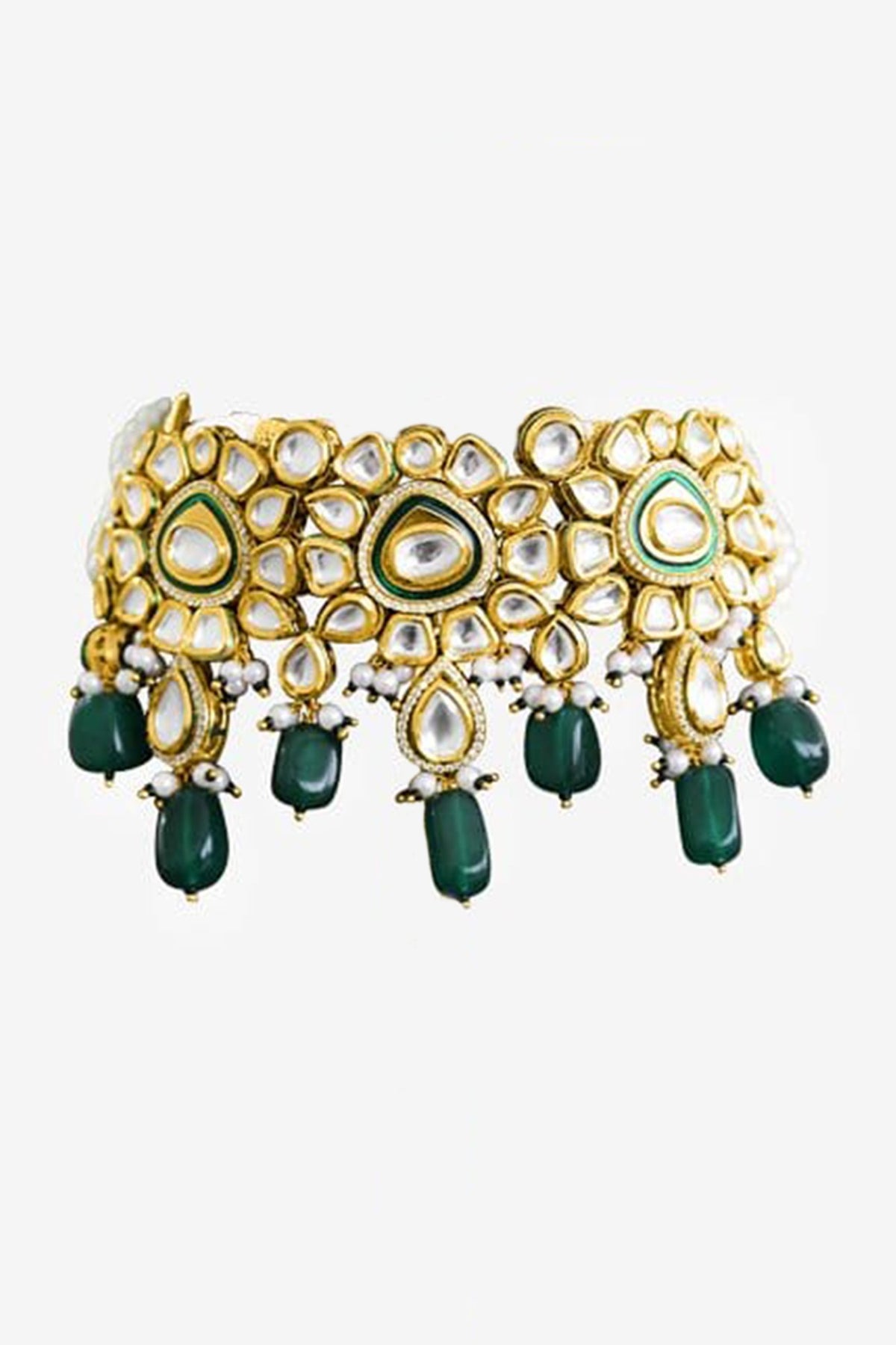 Gold Plated Kundan Polki Choker Necklace