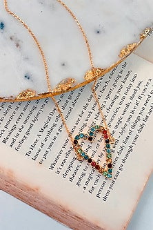 Gold Plated Multi-Colored Zircon Necklace