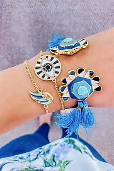 Gold Finish Evil-Eye Bracelet